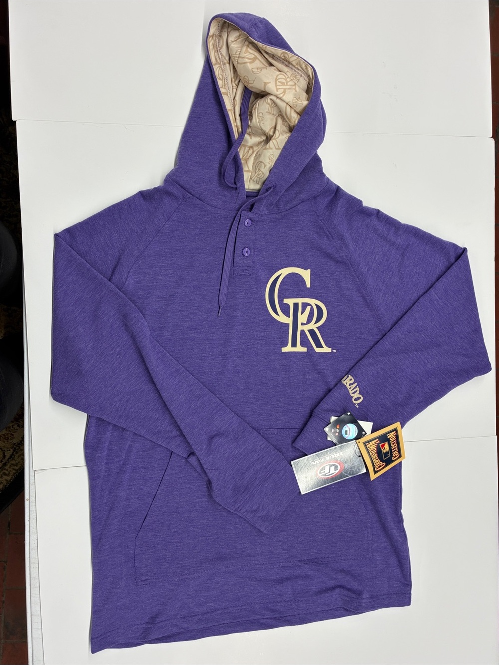NEW Cooperstown Collection Colorado Hooded Pullover Sweatshirt Size Medium